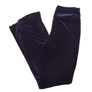 Fifilou Vintage Y2K Navy Blue Velvet Pants S Flared High Rise Stretch Velourr